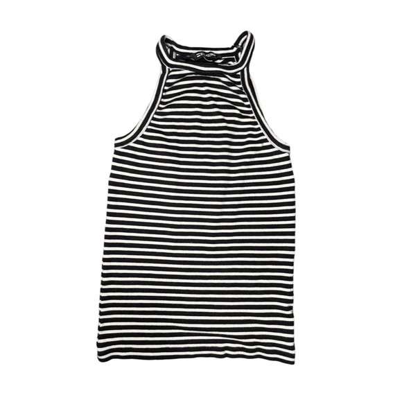 Billabong Black & White Striped High Neck Tank Top Size M - Picture 1 of 6
